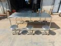 Polished Rectangular Steel Silver dining table