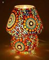 LED Multicolor Polished antique mosaic table lamp