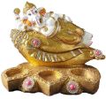 Golden Chaturbhuj Ganesha Marble Statue