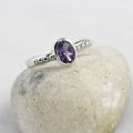 Oval Amethyst Celtic Dot Ring