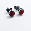 Red Onyx Stud Earrings