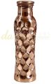 Diamond Hammered Curved Copper Bottle