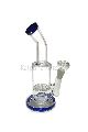 Blue color Ring Honeycomb Water Pipe with 14 mm Bowl