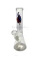 Clear Glass Bong with Superman sticker with 19 mm bowl