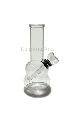 Double Ball Clear Glass Bong with Down Stem