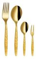 Stainless Steel Golden JAGDAMBA 24 pcs gold cutlery set