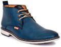 Mens Blue Leather Boots