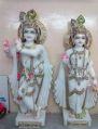 Painted religious marble radha krishna statue