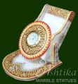 White or Multicolor Ashtika Marble Statue Jaipur Marble Mobile Stand
