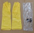 Yellow Plain 16 inch pvc unsupported gloves