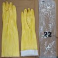Yellow Plain 22 inch pvc supported hand gloves