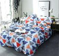 Poly Cotton Printed Triangle Design Bed Comforter Set
