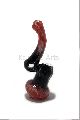 Red &amp;amp; Black Frit Glass Smoking Bubbler Pipe