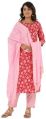 Ladies Pink Kurta Pant Set with Dupatta