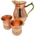 Traditional Copper Jug with 2 Glasses