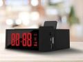 Black Square Panazone Corporate Plastic Digital Alarm Clock