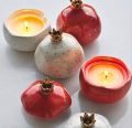Ceramic Pomegranate Shaped Candle Holder