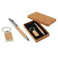 Wooden Keychain & Pen Gift Set