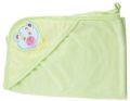 Green Plain Chinmay Kids terry hooded baby towel