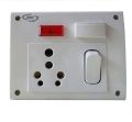 Plastic White Plain 220-240V 15a combined nsc switch