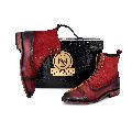 PREMIUM/Goodyear Welted - Suede Leather Cherry Lce-Up Boot for Men's-NEORON