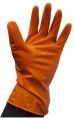 Plain orange rubber household gloves