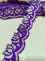 Threadwork Embroidery blue and maroon cutwork lace