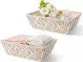 Home Decor Natural Cotton Square Round Rectangle Natural/Customized Colour macrame basket