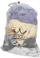 Virat Polyester White or Black Plain drawstring mesh laundry bag