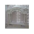 Natural White Stone Crafts Marble Pooja Temple