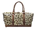 Pure Leather Brown Printed New genuine leather unisex travel bag