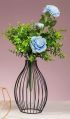 Round Shaped Plain Polished Grista Simply More black dome shape metal wire glass tube vase
