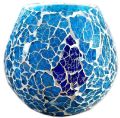 Blue Polished Inlay Work CNC mother of pearl votive candle holder