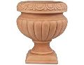 Polished Carved Round Red Vinayak Art And Marble As per design sandstone pedestal planter