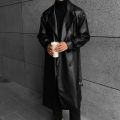 Black Brown Mens Leather Coat