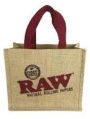 Brown Printed Rectangular Jute Beach Bags