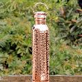Hammered Copper Water Bottle With Handle 950 ML Seamless Water Bottle For Yoga &amp;amp; Gym