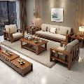 Wooden Sofa Set with Center Table