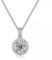 925 Sterling Silver Zircon Solitaire Necklace