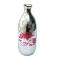 Bottle Shaped Silver and Golden Printed decorative glass bottle vase