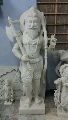White Printed Polished Pandey Murti Kalakar Marble Parshuram Statue