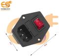 C14 10A 250V panel mount 3 pin male inlet module power supply socket with fuse slot and ON/OFF