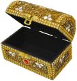 Wood Beads Golden makeup vanity box