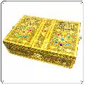 Wood Rectangular Golden santarms quran box