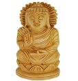 Wooden Lotus Sitting Blessing Buddha Idol