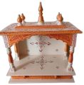 Oak Wood Creamy Light Brown Red Polished 9x18x22 inches wooden temple