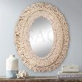 Hanging Wall Mirror with Macrame Fringe