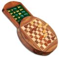 Round Magnetic Wooden Chess Set