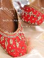 red embroidered leather jutti