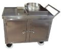 Stainless Steel Rectangular Silver Polished commercial food trolley